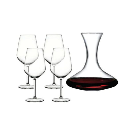 Decanter e copos de vinho de 5 peças Pasabahce