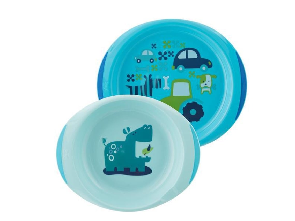 CHICCO CONJUNTO DE PRATOS AZUL 12M+