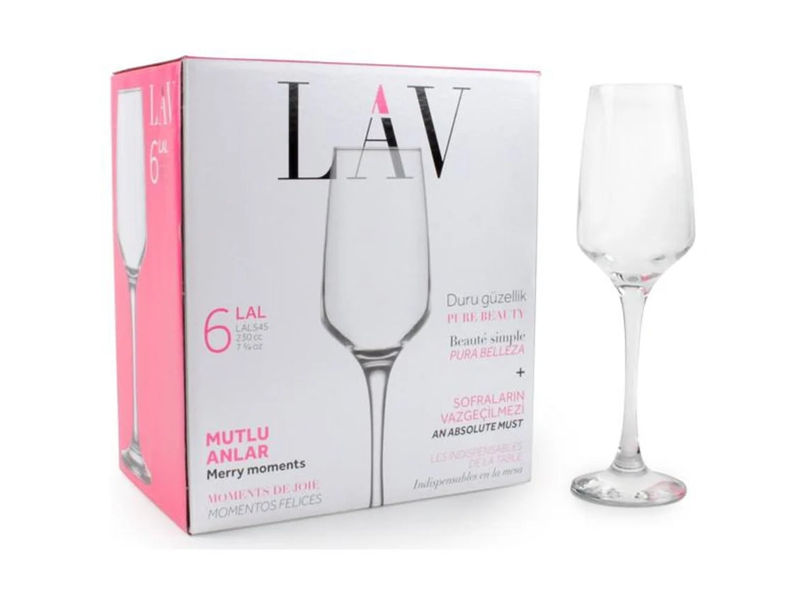 Copo de champanhe LAV Lal 230 cc (6 pcs)