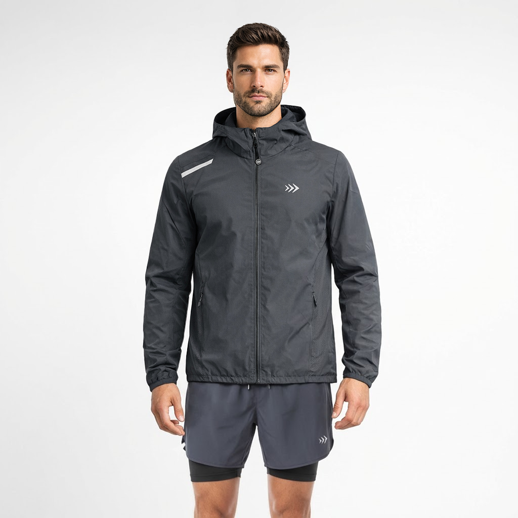 CASACO DE POS TREINO PRETO FORWARD COM CAPUCHINHO-M