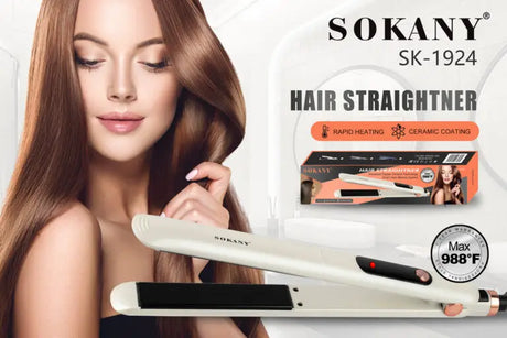 Alisador de cabelo profissional SOKANY SK-1924 com tecnologia avançada de cerâmica de cobre