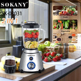 Liquidificador multiuso SOKANY SK-03031 800W com 5 velocidades <000000> Copo de vidro de 1,5L