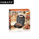 Sokany SK-08110 800W Grill Maker com revestimento antiaderente e corpo plástico resistente ao calor