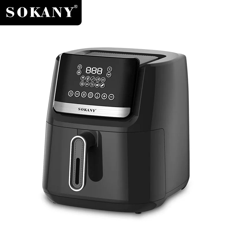 Fritadeira de ar SOKANY SK-10007 com temperatura ajustável e proteção contra superaquecimento