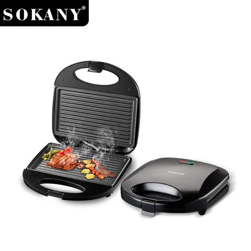 Sokany SK-08110 800W Grill Maker com revestimento antiaderente e corpo plástico resistente ao calor