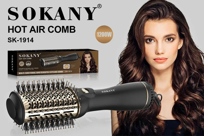 Sokany SK-1914 60 secador de cabelo iônico giratório com tiro frio e funções 4 em 1