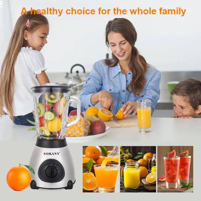 Liquidificador espremedor SOKANY SK-148S com 3 velocidades e corpo em aço inoxidável