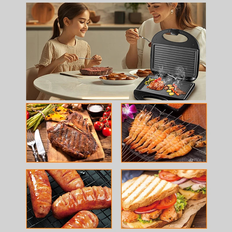 Sokany SK-08110 800W Grill Maker com revestimento antiaderente e corpo plástico resistente ao calor