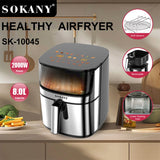 Sokany SK-10045 Frita de ar 2000W com timer de 60 minutos e proteção de superaquecimento