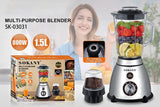 Liquidificador multiuso SOKANY SK-03031 800W com 5 velocidades <000000> Copo de vidro de 1,5L