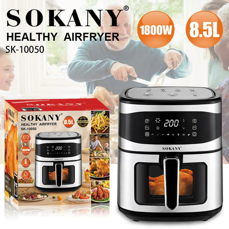 Fritadeira de ar SOKANY SK-10050 com temperatura ajustável e proteção contra superaquecimento