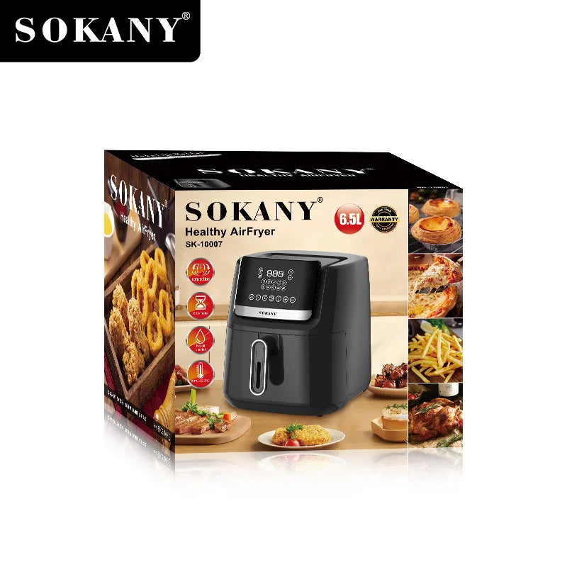 Fritadeira de ar SOKANY SK-10007 com temperatura ajustável e proteção contra superaquecimento