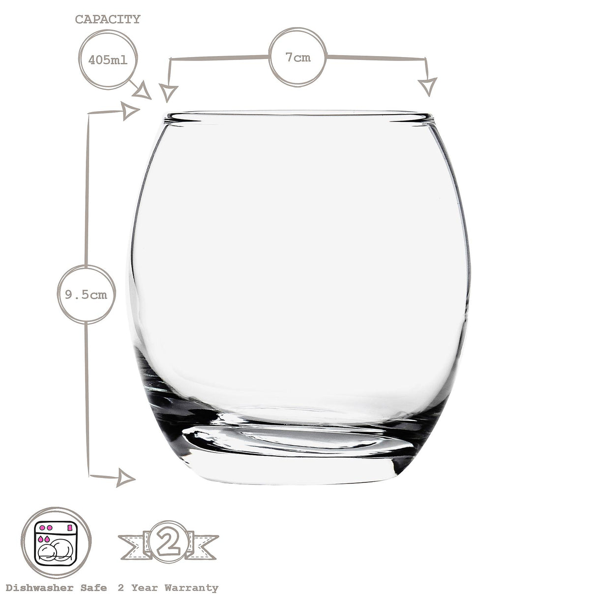 Copos de Whiskey LAV Empire - 405ml - Transparente - Pacote de 6 LAV - Empire, Copo de Uísque 13.75 oz