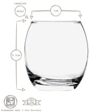 Copos de Whiskey LAV Empire - 405ml - Transparente - Pacote de 6 LAV - Empire, Copo de Uísque 13.75 oz