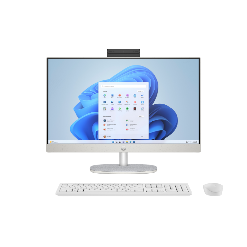 PC HP AIO 23.8' FHD U7-155U 8G 512GB SSD W11H BRANCO