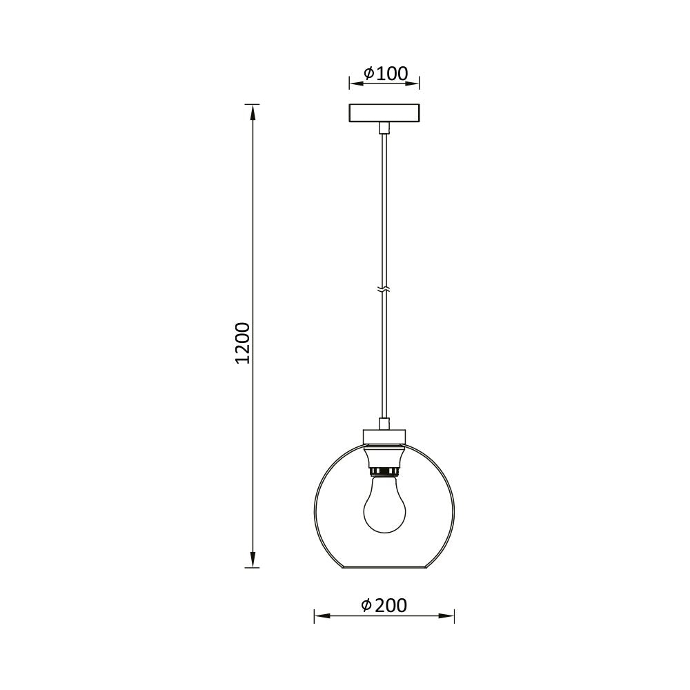Lâmpada de pêndulo 1 E27 BV01-00050 Braytron Luminária de Teto BRY-S005R-1H 1xE27 SMK PENDANT LIGHT