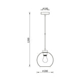 Lâmpada de pêndulo 1 E27 BV01-00050 Braytron Luminária de Teto BRY-S005R-1H 1xE27 SMK PENDANT LIGHT