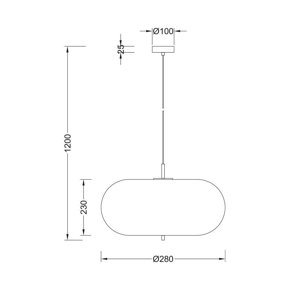 Lâmpada de pêndulo 1 E27 BV01-00100 Braytron