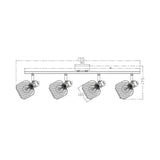 Lâmpada de teto vintage 4 lâmpadas E14 BV03-00013 Braytron BRY-W001C-4H-3xE14-WDN-PENDANT LIGHT