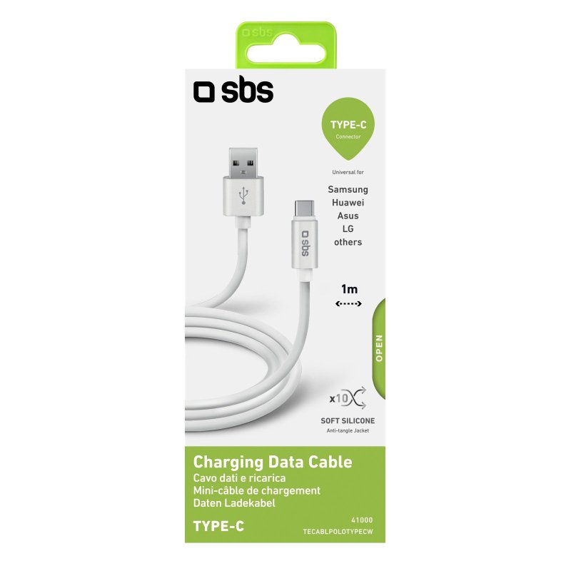 Cabo de dados e carregamento USB-C série Polo - branco
