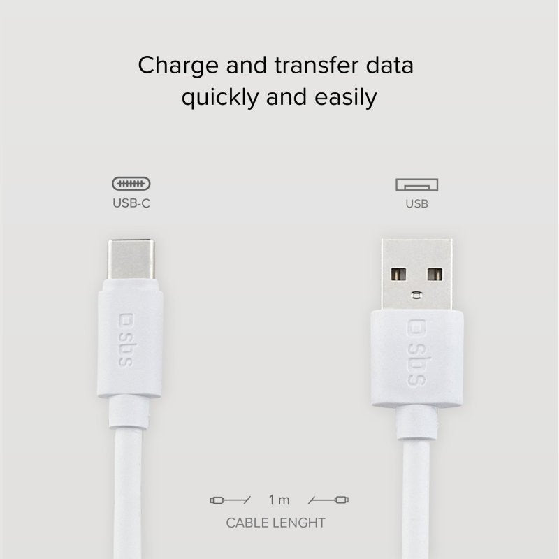 Cabo de dados e carregamento USB-C série Polo - branco