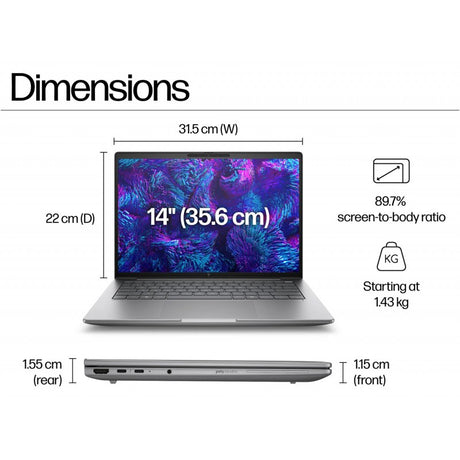 PORT HP ZBOOK 8 G1I 14' U7-255H 32GB 1TB W11P