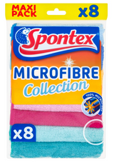 Spontex Microfibre Cloths Multi Purpose - Car Kitchen Polish x8
