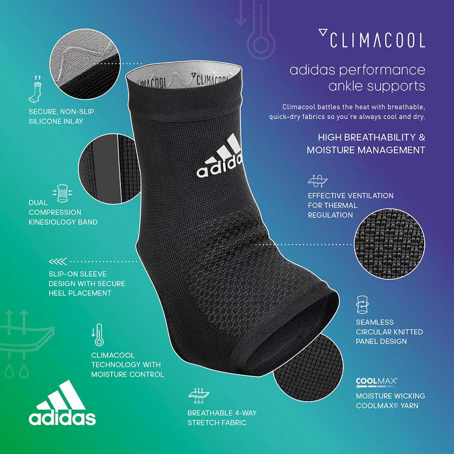 SUPORTE DE TORNOZELO DE DESEMPENHO CLIMACOOL ADIDIAS - TAMANHO XL