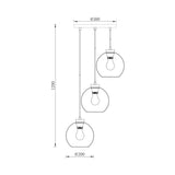 Suspensão 3 lâmpadas E27 BV01-00051 Braytron Luminária de Teto BRY-S005R-3H 3xE27 SMK PENDANT LIGHT