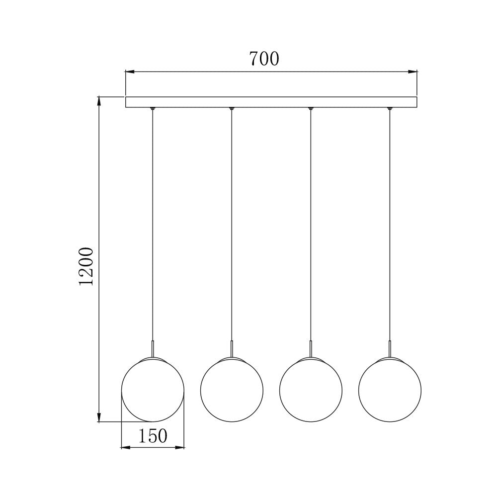 Luminária de Teto Braytron BRY-S003S-4H 4xG9 SMK PENDANT LIGHT