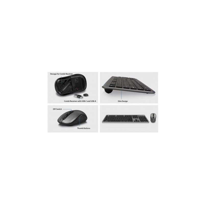 TECLADO+MOUSE EWENT WIRELESS RECEIVER TYPE C+A