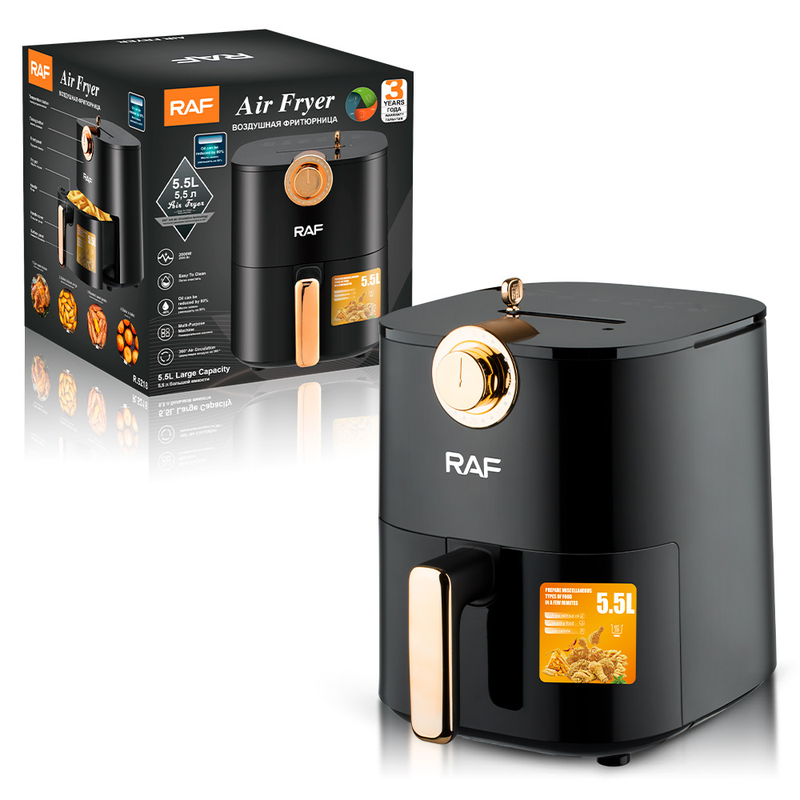 Fritadeira elétrica multifuncional sem óleo para uso doméstico, padrão UE, RAF, forno inteligente para batatas fritas, R.5218