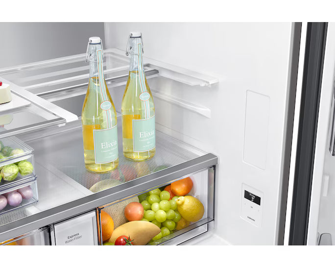 Frigorífico personalizado com portas francesas e porta transparente, branco, 704L