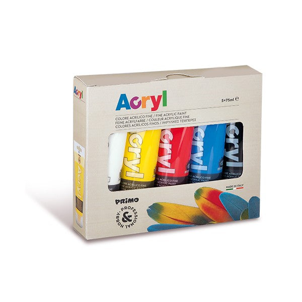 PRIMO TINTA ACRÍLICA TUBO 5 CORES 75ML 421TATM5