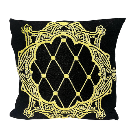 Almofada Mitex Preta - Brazão Amarelo 50x50