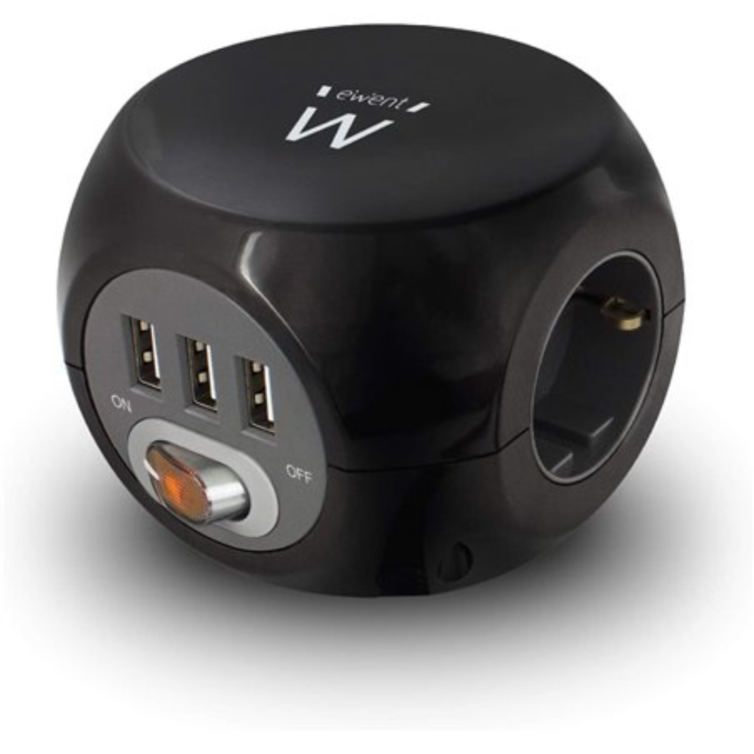 Bloco de tomadas com carregador USB