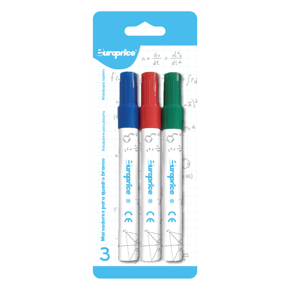 3 MARCADORES PARA QUADRO BRANCO - VERMELHO VERDE E AZUL ES2770