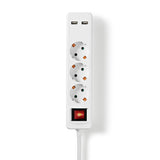 Extensão de 3 tomadas  com interruptor 1,50 m de | 3680 W |Bo EXSO315UFSWT