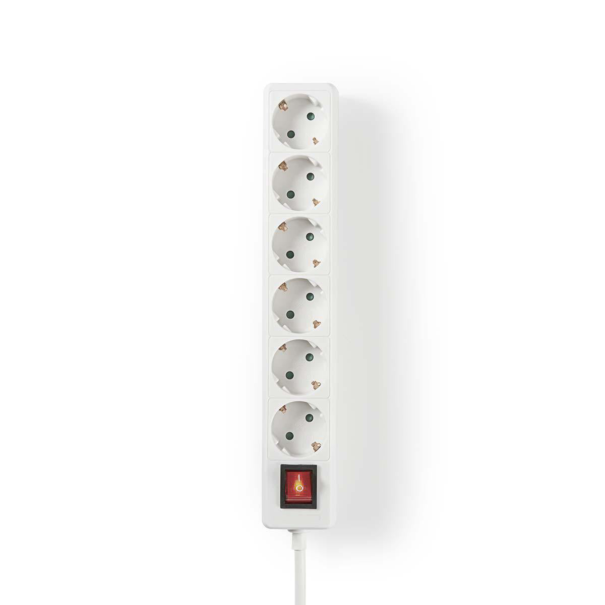 Plug de extensão 6 entradas e interruptor. Branca, 1,5m EXSO615F2WT