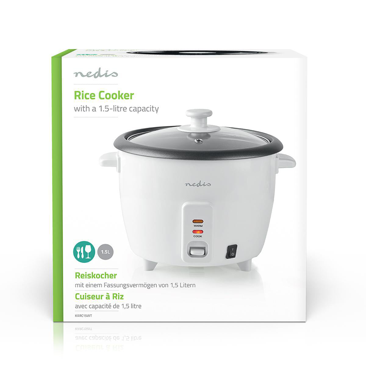 Panela de arroz/Cozer ao vapor| 1,5L | 500 W |Branco - KARC15WT