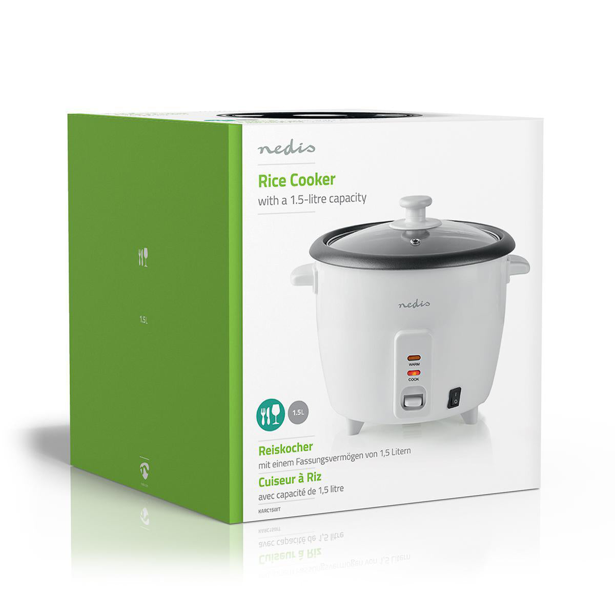 Panela de arroz/Cozer ao vapor| 1,5L | 500 W |Branco - KARC15WT