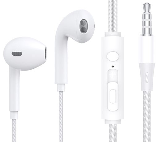 Auriculares com fio e micro - branco