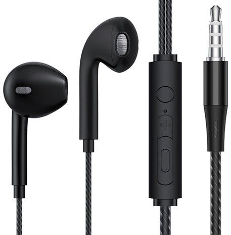 Auriculares com fio e micro - preto