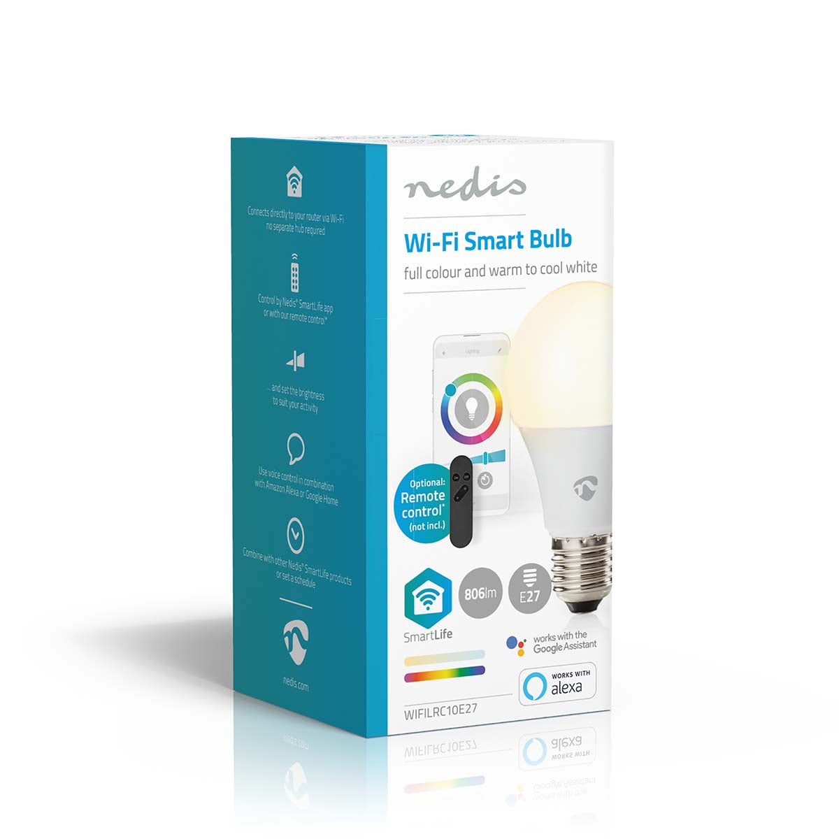 Lâmpada LED RGBW |Wi-Fi | E27 | 806 lm | 9 W