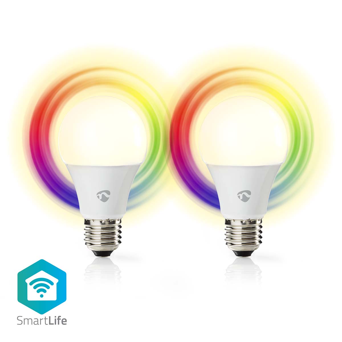 Lâmpada LED RGBW |Pack 2 |Wi-Fi | E27 | 806 lm | 9 W