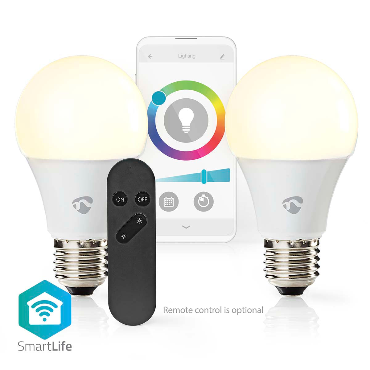 Lâmpada LED RGBW |Pack 2 |Wi-Fi | E27 | 806 lm | 9 W