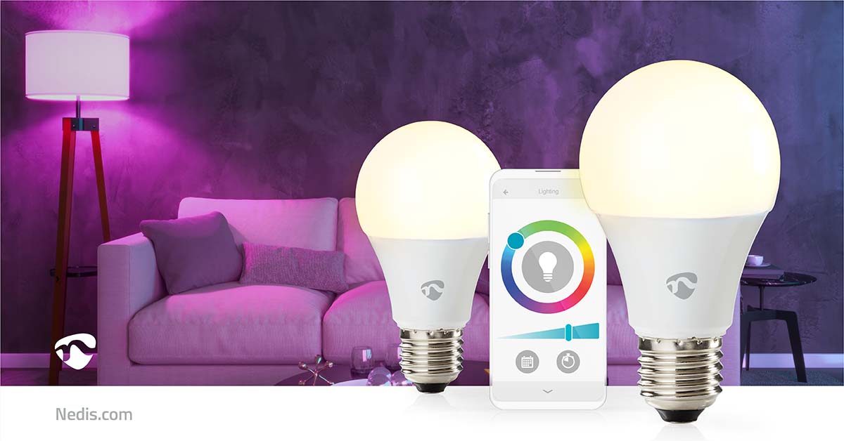 Lâmpada LED RGBW |Pack 2 |Wi-Fi | E27 | 806 lm | 9 W
