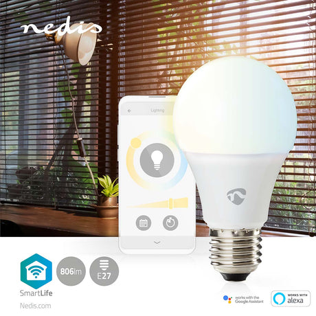 Lâmp. LED Branco Qt e Frio|Wi-Fi|E27|806 lm|9 W