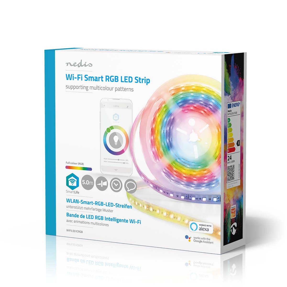 FITA LED 5M NEDIS WIFILS51CRGB – ILUMINAÇÃO RGB INTELIGENTE COM CONEXÃO WIFI PARA SEU AMBIENTE