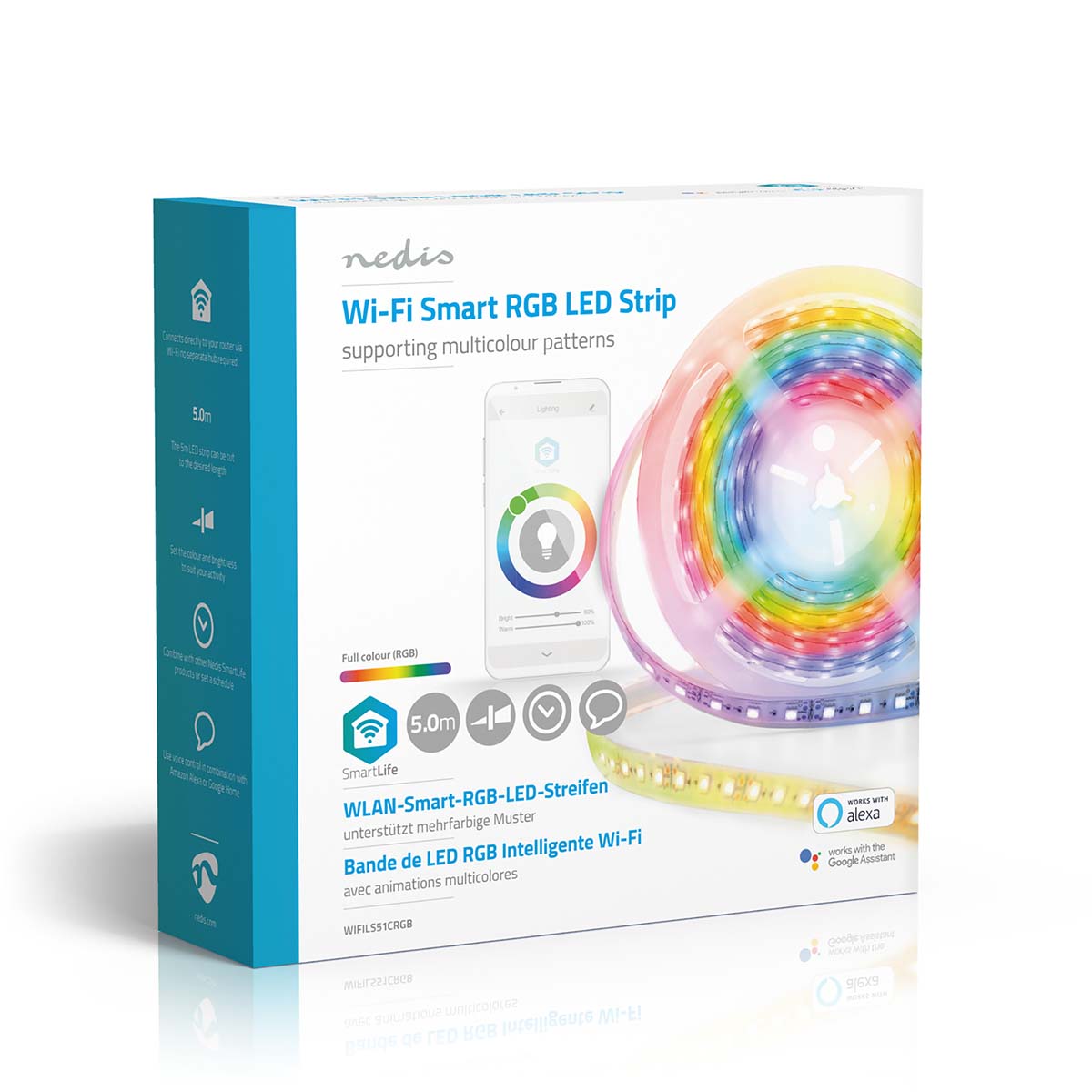 FITA LED 5M NEDIS WIFILS51CRGB – ILUMINAÇÃO RGB INTELIGENTE COM CONEXÃO WIFI PARA SEU AMBIENTE